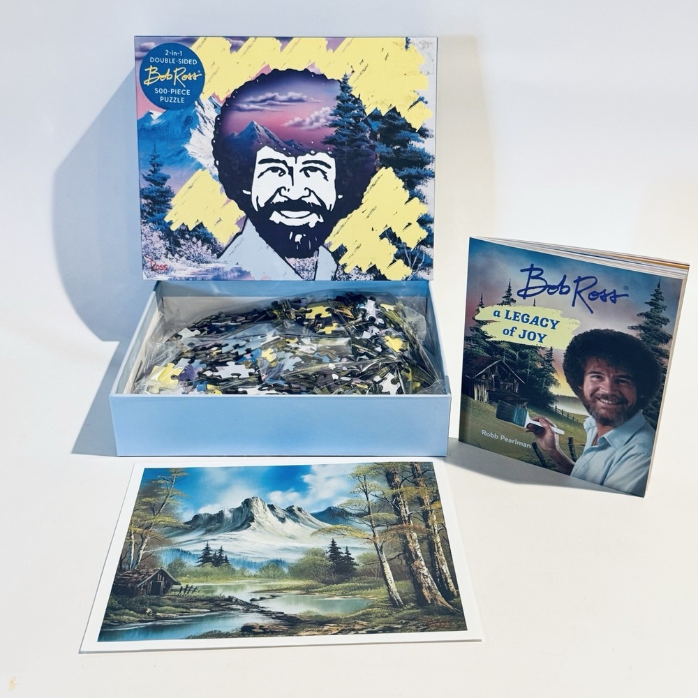Bob Ross Puzzle by Robb Pearlman 2-In-1 Double-Sided 500 pc Complete